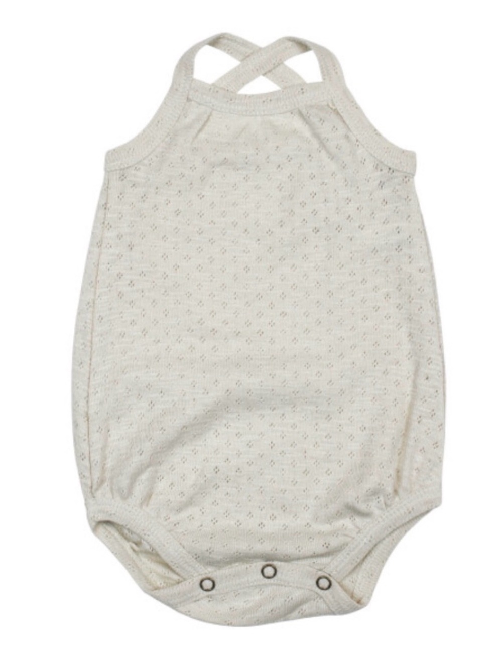 6-9m NWT L'ovedbaby Girls Pointelle Crossback Bodysuit- Seashell